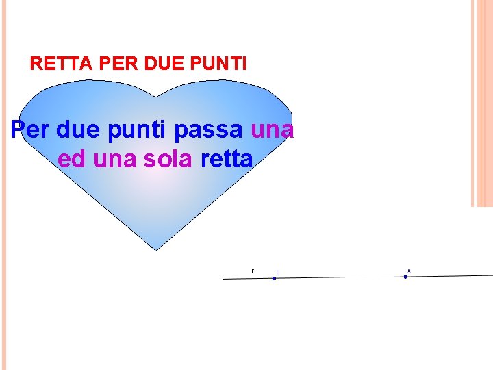 RETTA PER DUE PUNTI Per due punti passa una ed una sola retta 