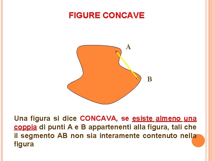 FIGURE CONCAVE A B Una figura si dice CONCAVA, se esiste almeno una coppia