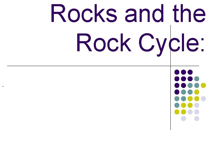 Rocks and the Rock Cycle: 