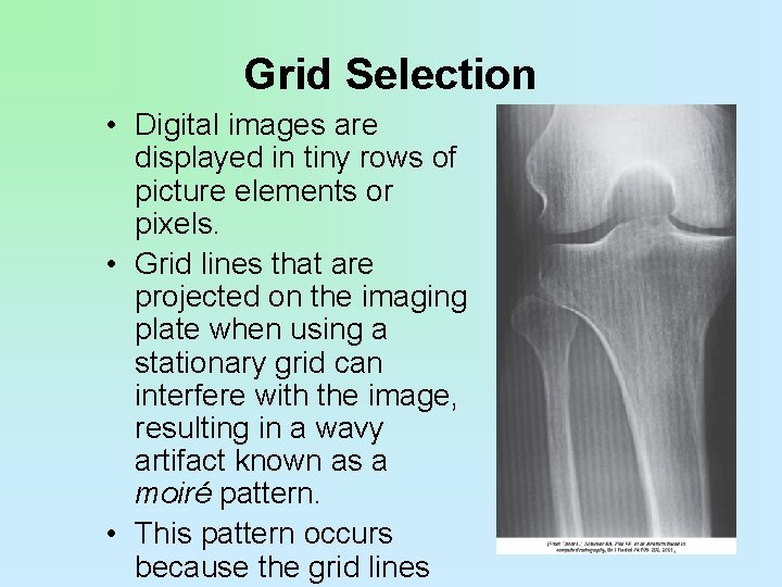 Grid Selection • Digital images are displayed in tiny rows of picture elements or