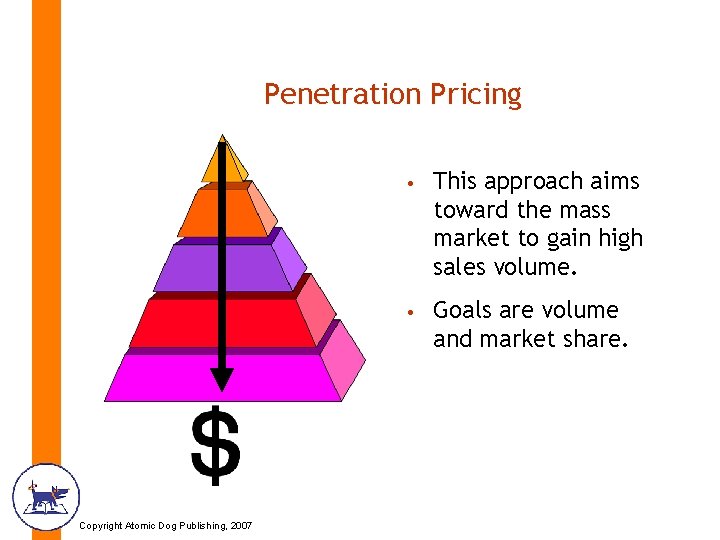 Penetration Pricing Copyright Atomic Dog Publishing, 2007 • This approach aims toward the mass Penetration Pricing Copyright Atomic Dog Publishing, 2007 • This approach aims toward the mass