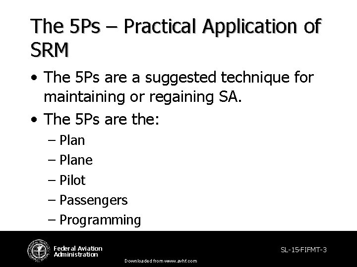 The 5 Ps – Practical Application of SRM • The 5 Ps are a The 5 Ps – Practical Application of SRM • The 5 Ps are a