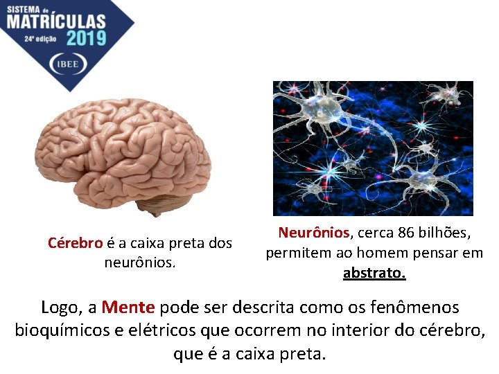 Cérebro é a caixa preta dos neurônios. Neurônios, cerca 86 bilhões, permitem ao homem