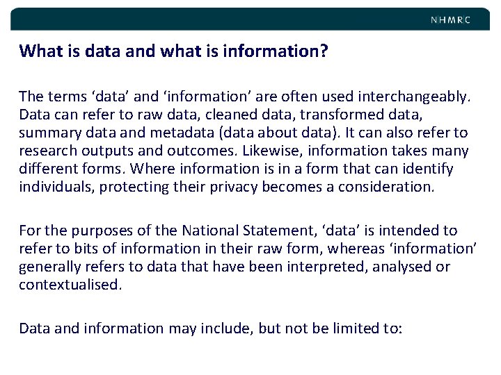 What is data and what is information? The terms ‘data’ and ‘information’ are often