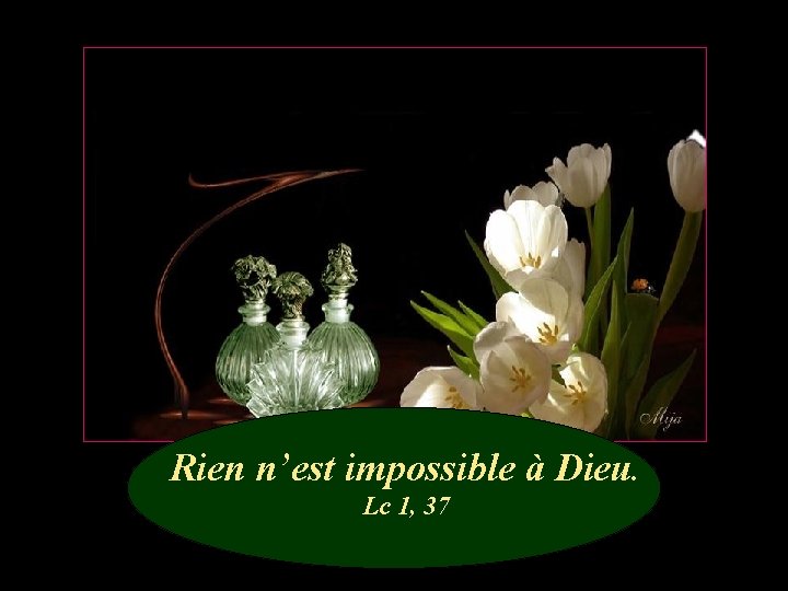 Rien n’est impossible à Dieu. Lc 1, 37 