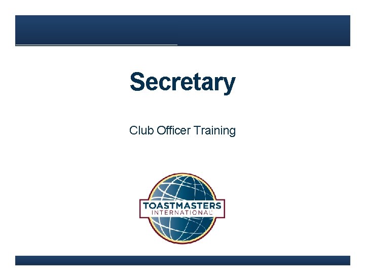 Secretary Club Officer Training 