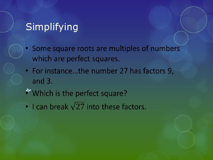 Simplifying 