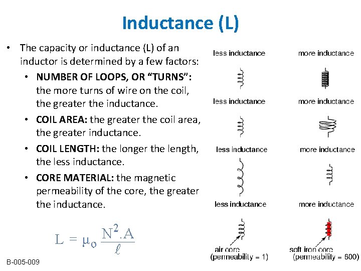 Inductance (L) • The capacity or inductance (L) of an inductor is determined by Inductance (L) • The capacity or inductance (L) of an inductor is determined by