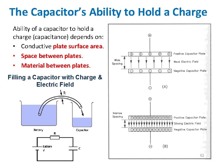 The Capacitor’s Ability to Hold a Charge Ability of a capacitor to hold a The Capacitor’s Ability to Hold a Charge Ability of a capacitor to hold a
