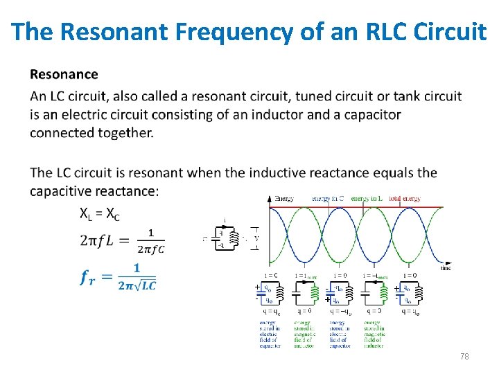The Resonant Frequency of an RLC Circuit • 78 The Resonant Frequency of an RLC Circuit • 78