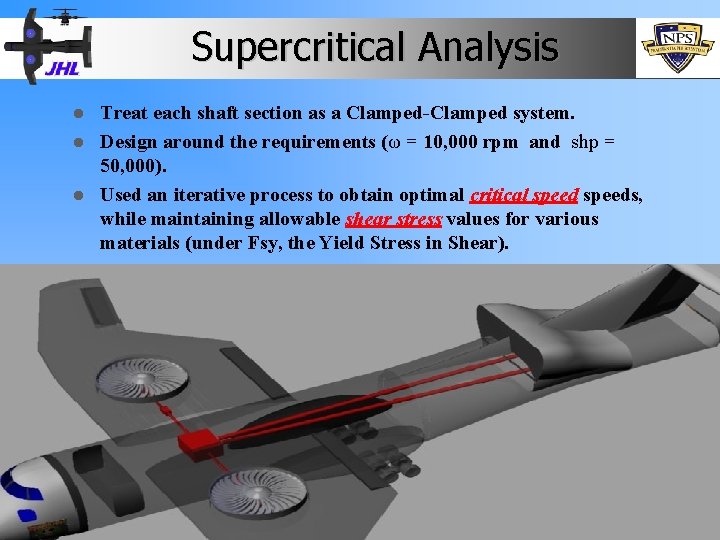 Supercritical Analysis Treat each shaft section as a Clamped-Clamped system. l Design around the