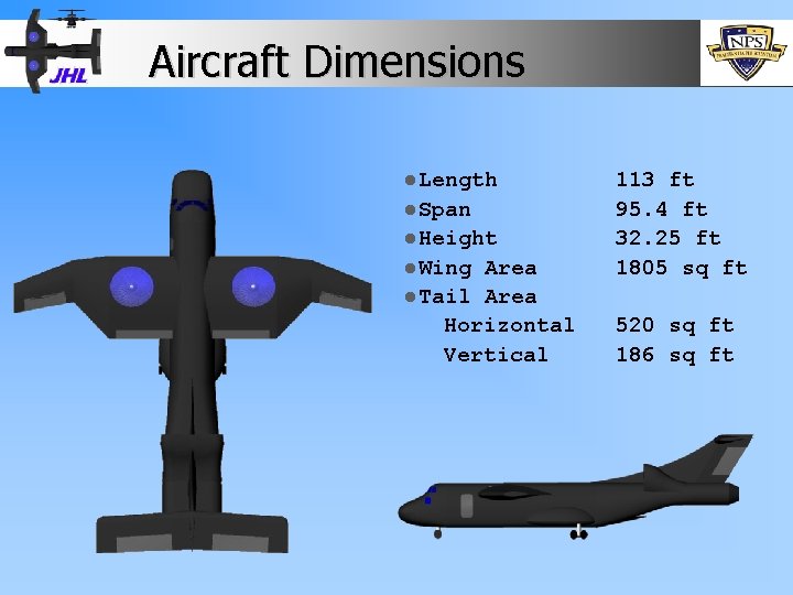 Aircraft Dimensions l. Length l. Span l. Height l. Wing Area l. Tail Area