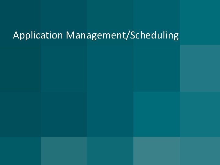 Application Management/Scheduling 