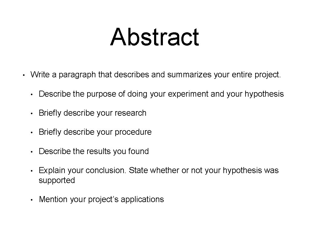 Science Fair Project Guidelines This portion of the