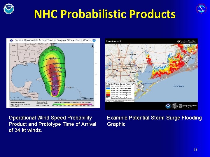 NHC Probabilistic Products Operational Wind Speed Probability Product and Prototype Time of Arrival of