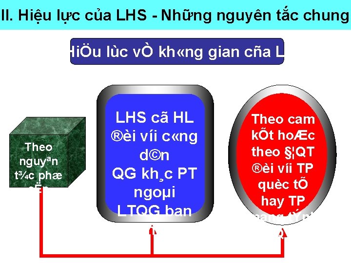 II. Hiệu lực của LHS Những nguyên tắc chung 2. HiÖu lùc vÒ kh