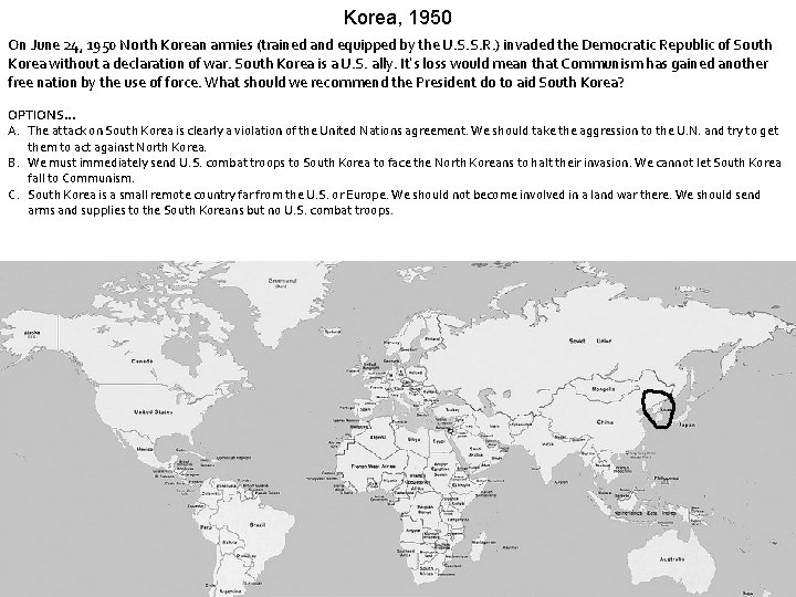 Korea, 1950 On June 24, 1950 North Korean armies (trained and equipped by the Korea, 1950 On June 24, 1950 North Korean armies (trained and equipped by the