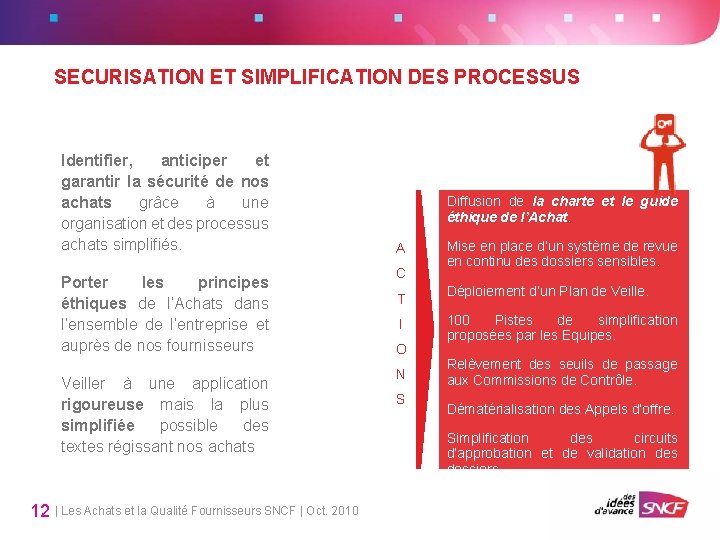 SECURISATION ET SIMPLIFICATION DES PROCESSUS Identifier, anticiper et garantir la sécurité de nos achats