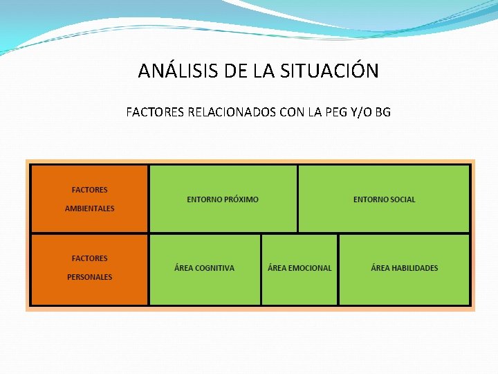 ANÁLISIS DE LA SITUACIÓN FACTORES RELACIONADOS CON LA PEG Y/O BG 