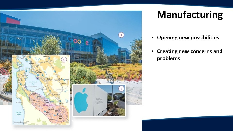 Manufacturing • Opening new possibilities • Creating new concerns and problems 