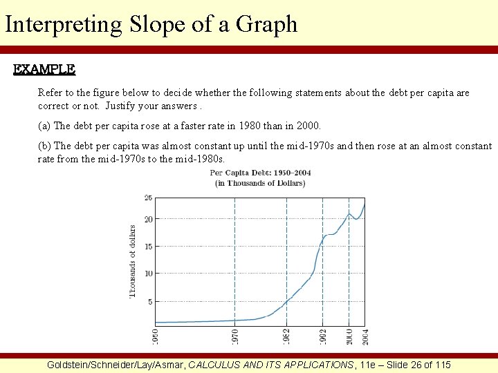 Interpreting Slope of a Graph EXAMPLE Refer to the figure below to decide whether