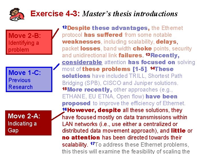 Exercise 4 -3: Master’s thesis introductions Move 2 -B: Identifying a problem Move 1