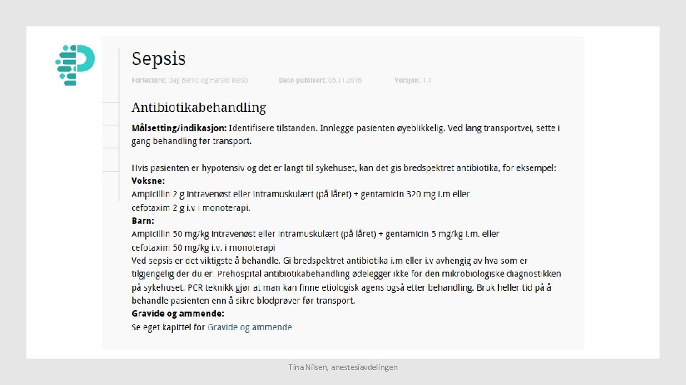 Tina Nilsen, anestesiavdelingen 