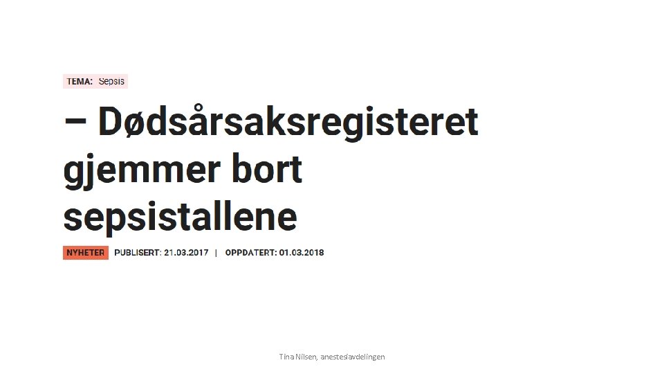 Tina Nilsen, anestesiavdelingen 