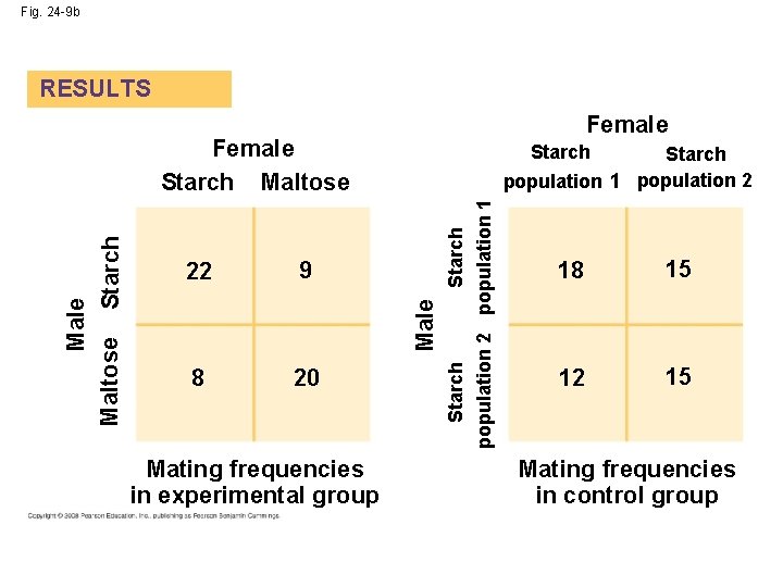 Fig. 24 -9 b RESULTS Female 9 8 20 Mating frequencies in experimental group