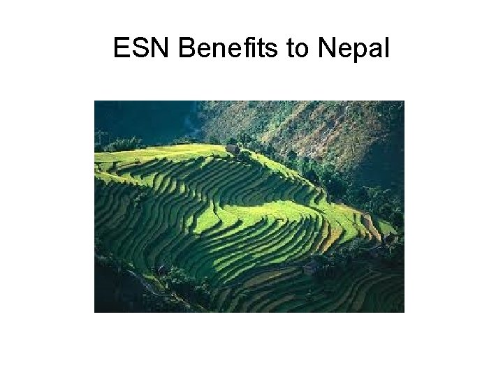 ESN Benefits to Nepal 