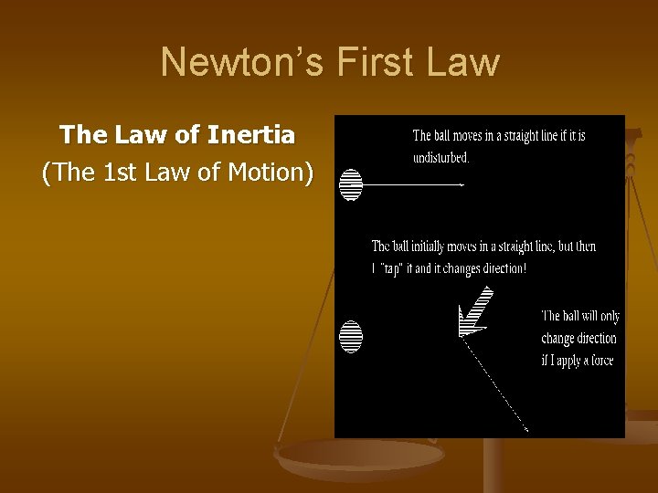 Newton’s First Law The Law of Inertia (The 1 st Law of Motion) 