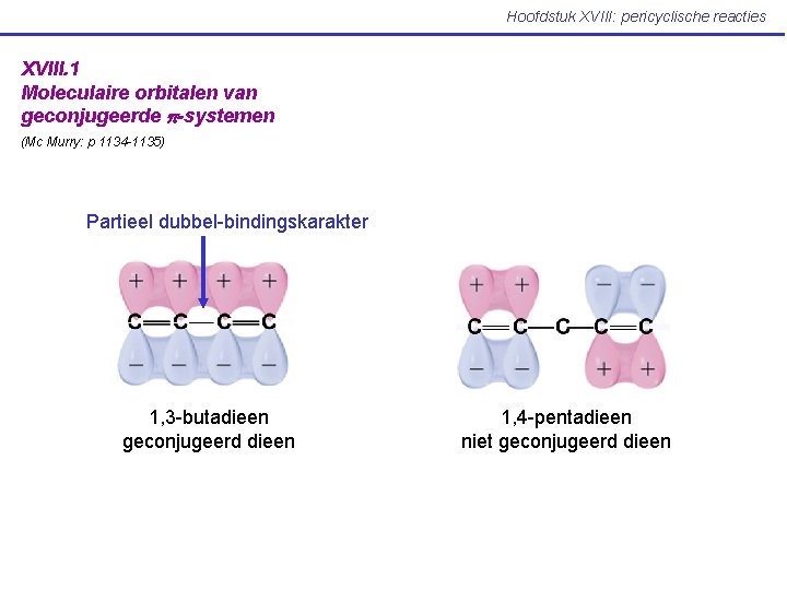 Hoofdstuk XVIII: pericyclische reacties XVIII. 1 Moleculaire orbitalen van geconjugeerde p-systemen (Mc Murry: p