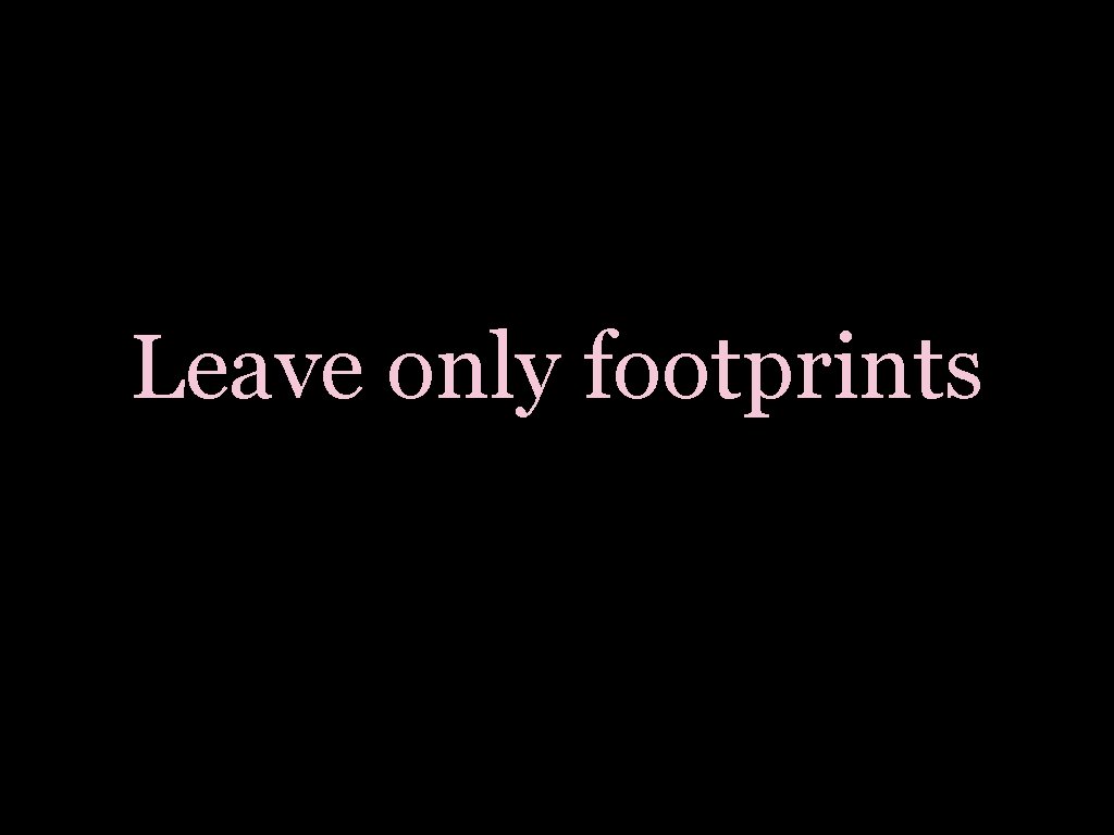 Leave only footprints 