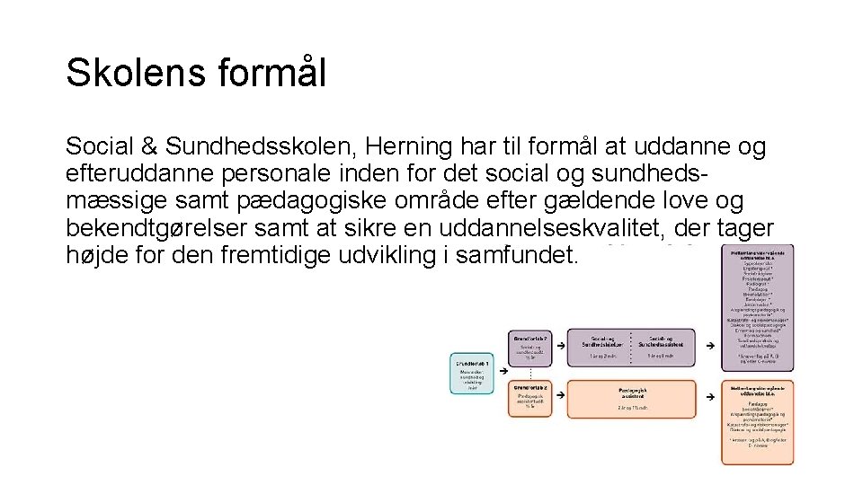 Skolens formål Social & Sundhedsskolen, Herning har til formål at uddanne og efteruddanne personale