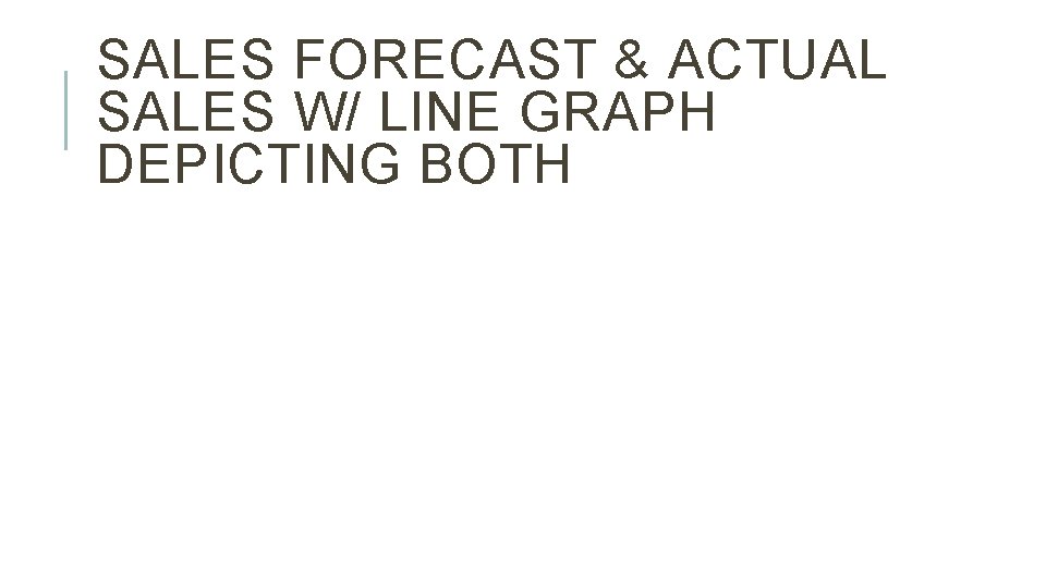 SALES FORECAST & ACTUAL SALES W/ LINE GRAPH DEPICTING BOTH 