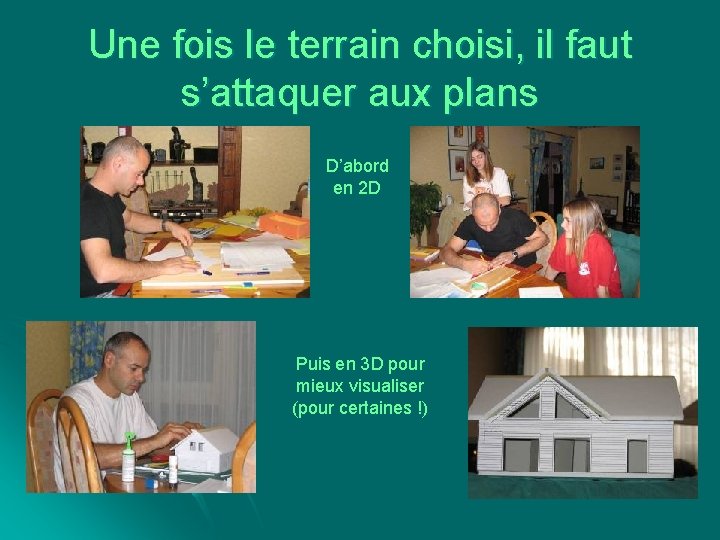 Une fois le terrain choisi, il faut s’attaquer aux plans D’abord en 2 D