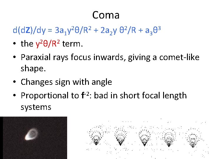 Coma d(d. Z)/dy = 3 a 1 y 2θ/R 2 + 2 a 2