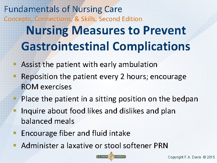 Fundamentals of Nursing Care Concepts, Connections, & Skills, Second Edition Nursing Measures to Prevent