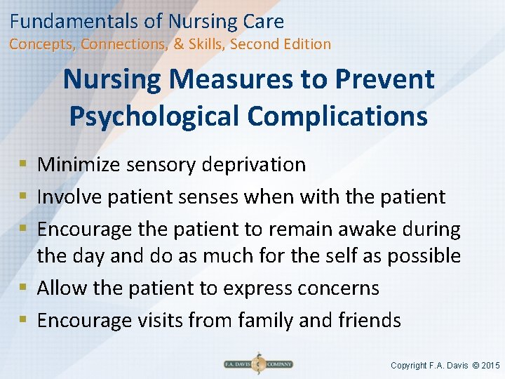 Fundamentals of Nursing Care Concepts, Connections, & Skills, Second Edition Nursing Measures to Prevent