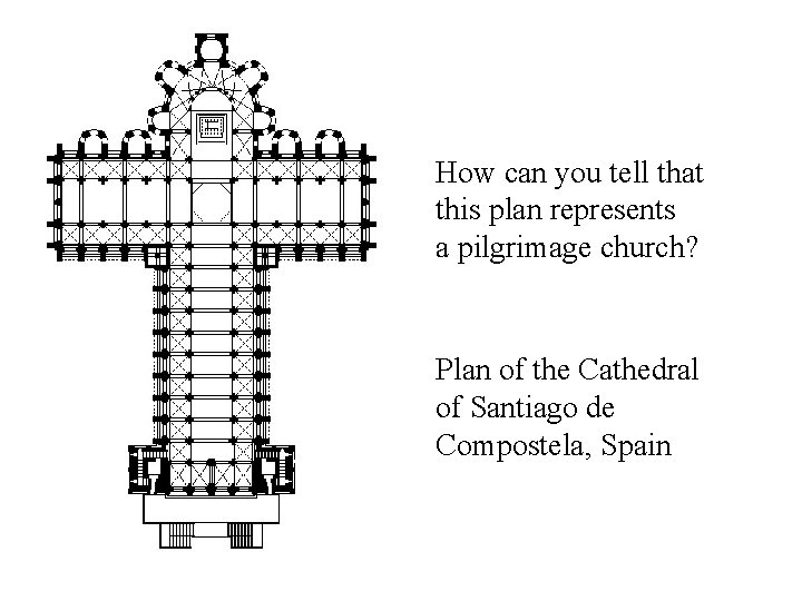 How can you tell that this plan represents a pilgrimage church? Plan of the How can you tell that this plan represents a pilgrimage church? Plan of the