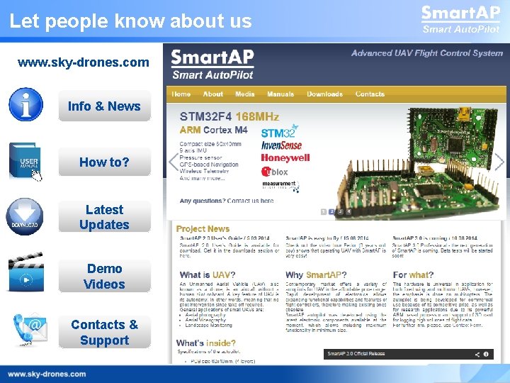 Let people know about us www. sky-drones. com Info & News How to? Latest