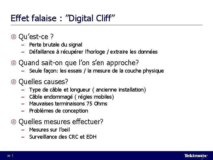 Effet falaise : ”Digital Cliff” Qu’est-ce ? – Perte brutale du signal – Défaillance