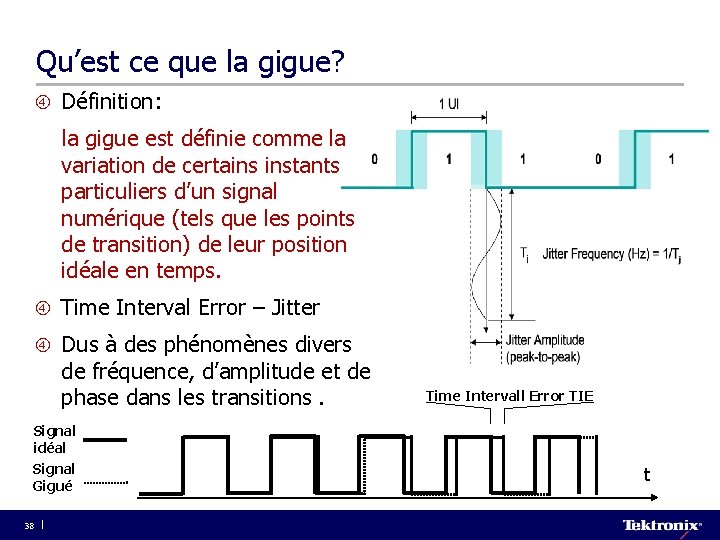 Qu’est ce que la gigue? Définition: la gigue est définie comme la variation de