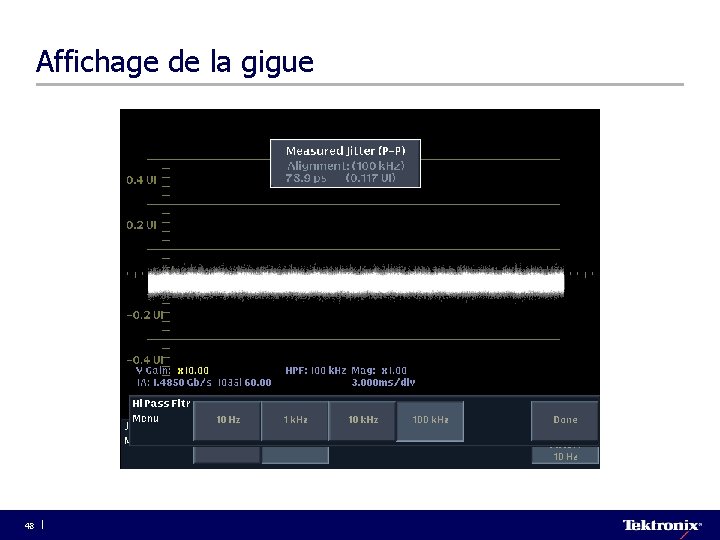 Affichage de la gigue 48 