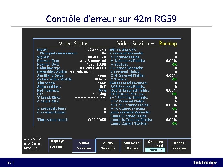 Contrôle d’erreur sur 42 m RG 59 61 