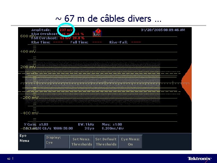 ~ 67 m de câbles divers … 62 