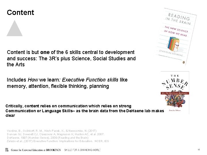 Content is but one of the 6 skills central to development and success: The