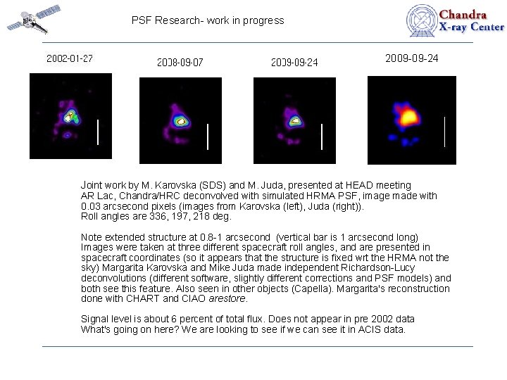 PSF Research- work in progress 2009 -09 -24 Joint work by M. Karovska (SDS)