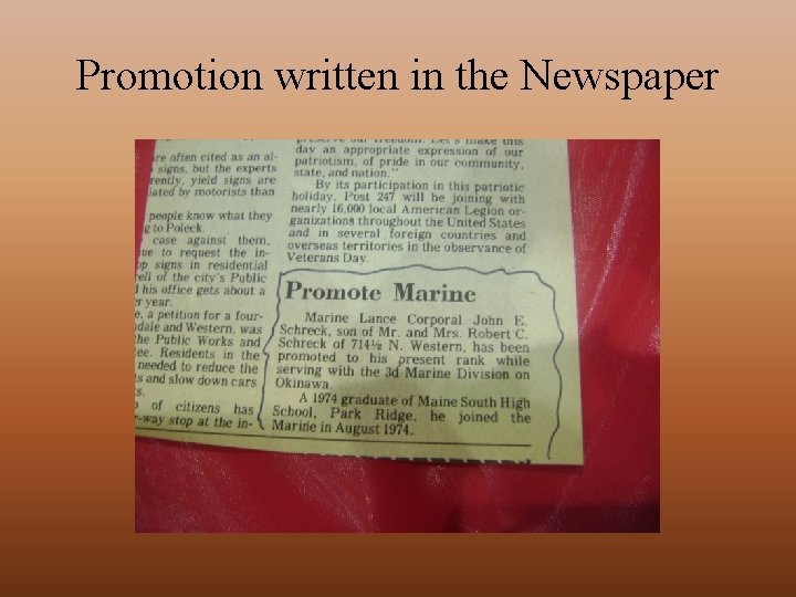 Promotion written in the Newspaper 