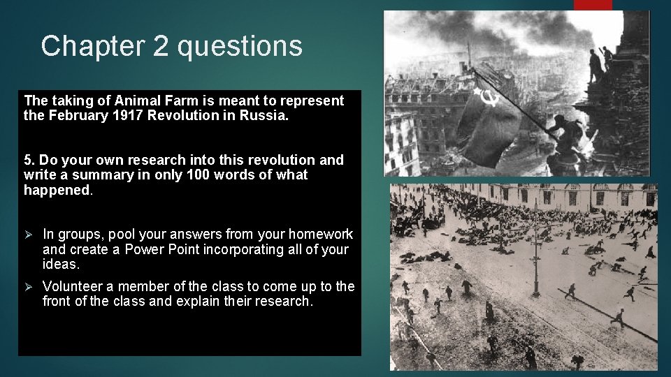 Chapter 2 questions The taking of Animal Farm is meant to represent the February